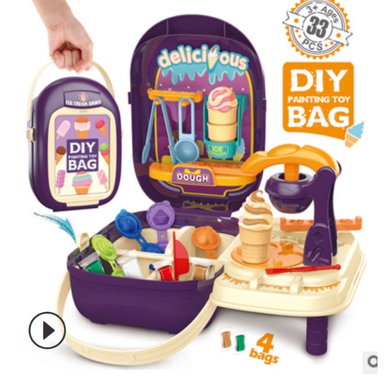 [Hàng sẵn]Bộ đồ chơi vali dụng cụ trang điểm-làm kem-y tế nhỏ gọn xinh xắn