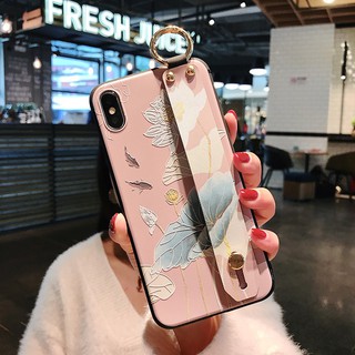 Ốp iPhone hoa họa tiết hoa cổ + đai - AppleCase.VN