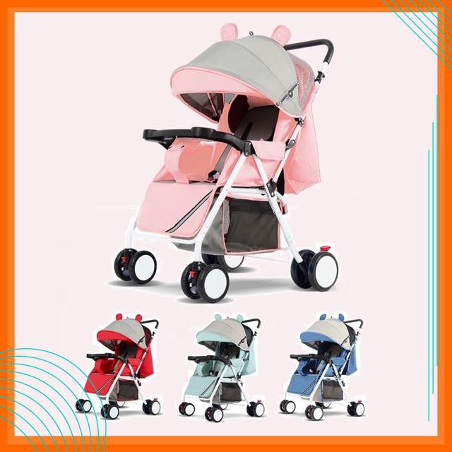 Xe Đẩy cho bé ,Xe Đẩy Em Bé 2 Chiều 3 Tư Thế Gấp Gọn, Bánh Xe Chống Sốc