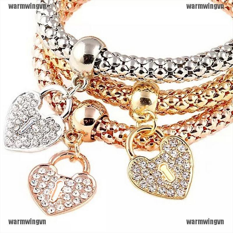 3 Vòng Tay Co Dãn Đính Đá Thời Trang Cho Nữ