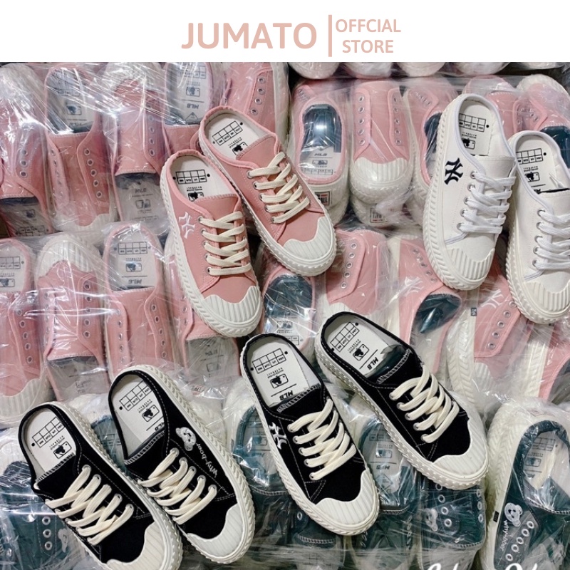 Giày sục thể thao nữ thêu chữ N.Y đế cao 3cm JUMATO