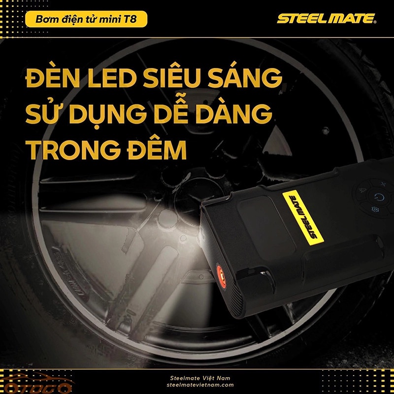 BƠM ĐIỆN TỬ MINI T8 PRO , BƠM ĐIỆN TỬ T8 ,BƠM MINI TÍCH HỢP KÍCH BÌNH Ô TÔ