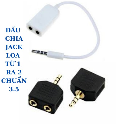 Đầu chia tai nghe 1 sang 2 jack cắm 3.5mm cho Apple iPhone 4 5 5s 6 6S 7 plus iPad iPod laptop MP3