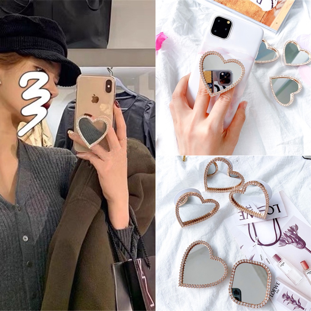 Giá Đỡ Điện Thoại Hình Học Có Thể Gập Lại Kèm Gương Trang Điểm Tiện Dụng