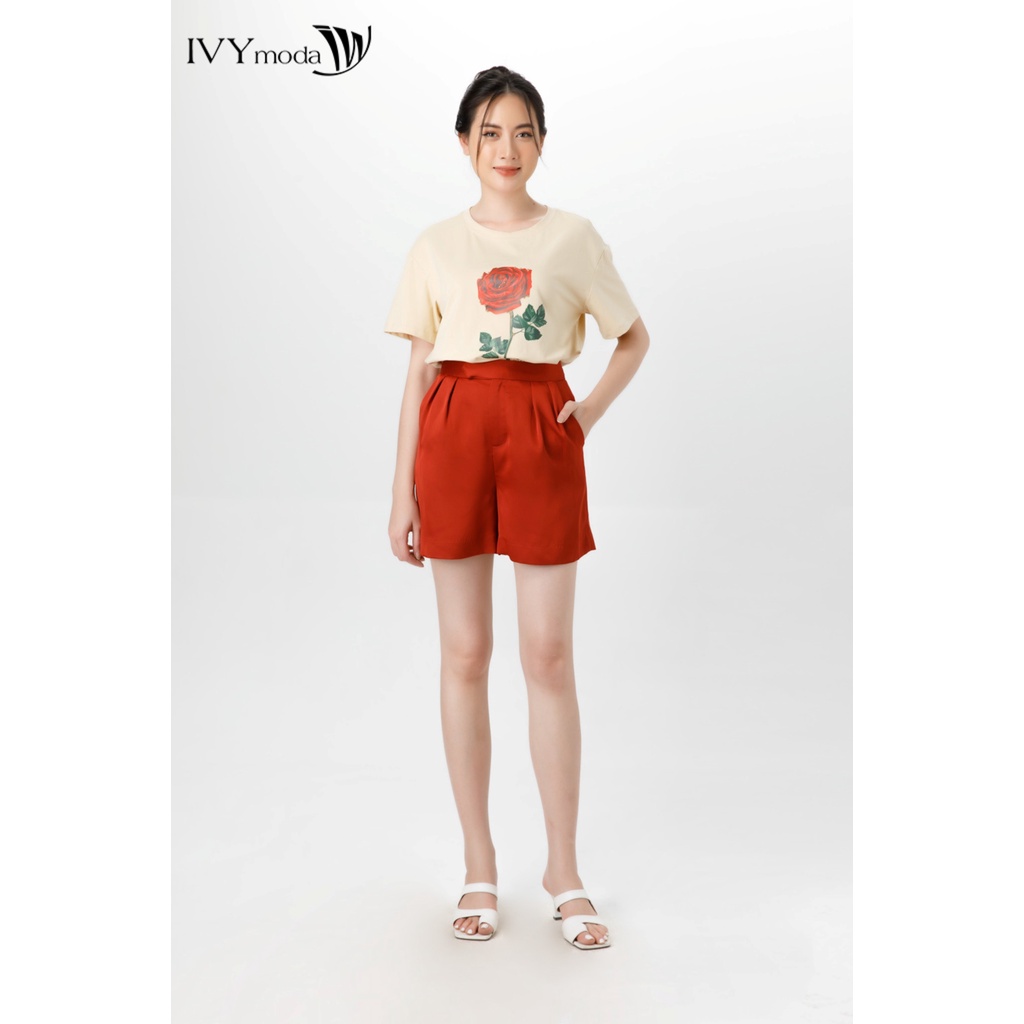 Quần short lụa trơn nữ IVY moda MS 20B9300
