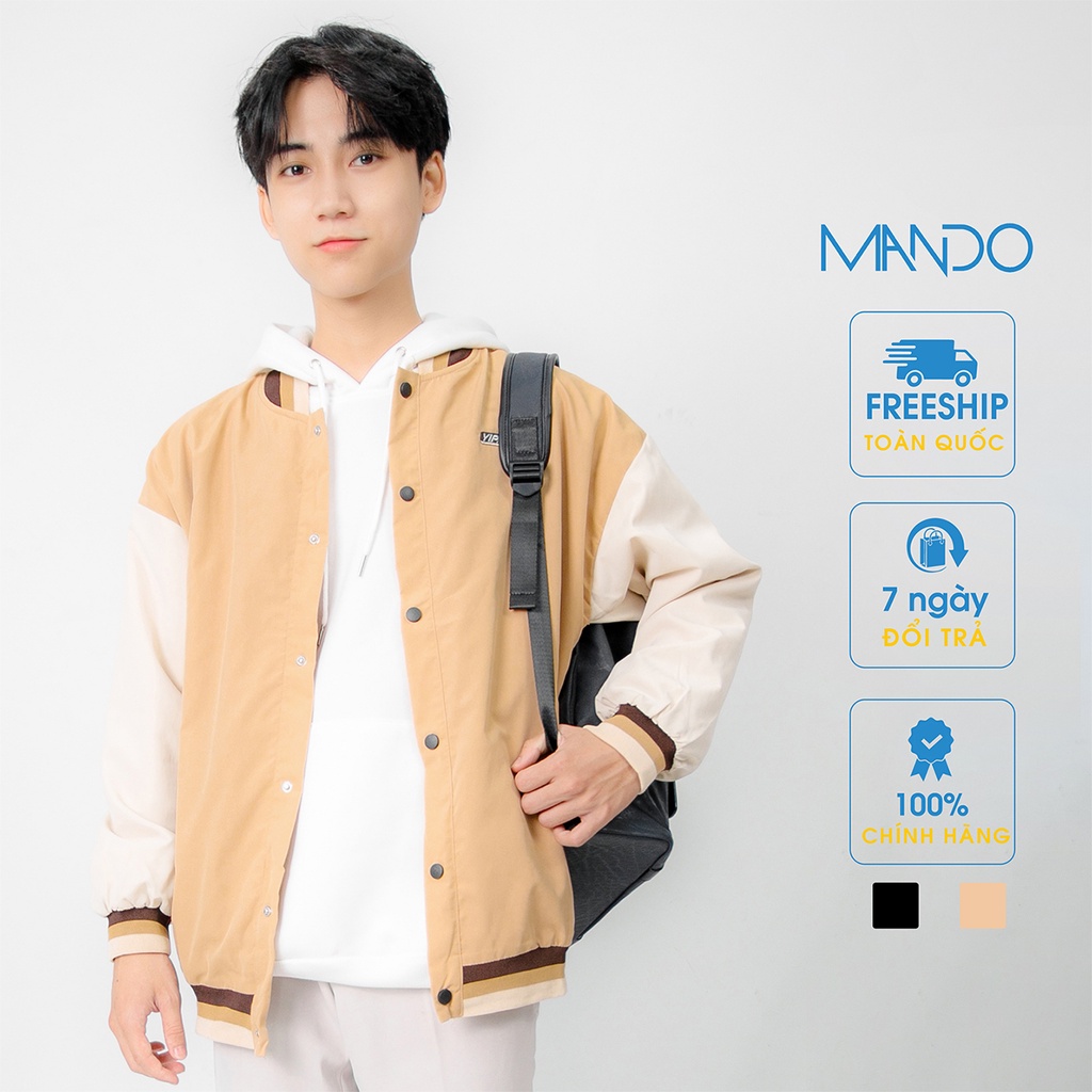 Áo Khoác Gió Bomber Nam MANDO 2 Lớp Mùa Đông Kiểu Dáng Basic Unisex Thể Thao Phong Cách Thời Trang Hàn Quốc KGN006