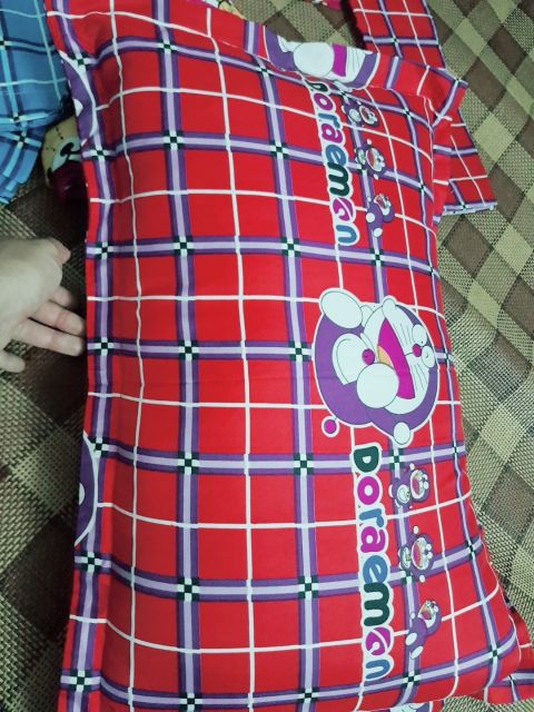 Combo áo gối nằm và gối ôm cotton Doremon | BigBuy360 - bigbuy360.vn