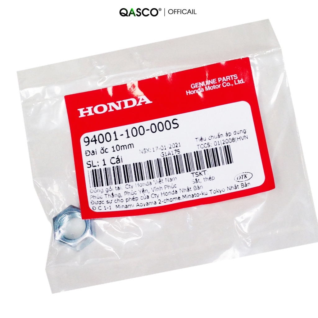 Đai ốc HONDA nhiều dòng xe 10mm (94001100000S)