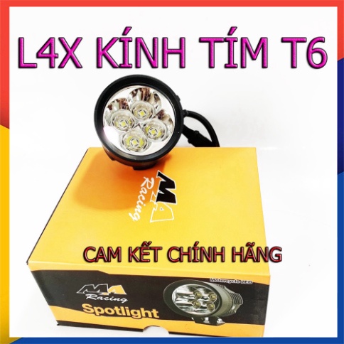 Đèn Trợ Sáng L4x T6 Kính Tím MA Racing Chính Hãng-tặng pát Và Công tắc ( Cam Kết Chính Hãng- Ảnh Chụp Thật)