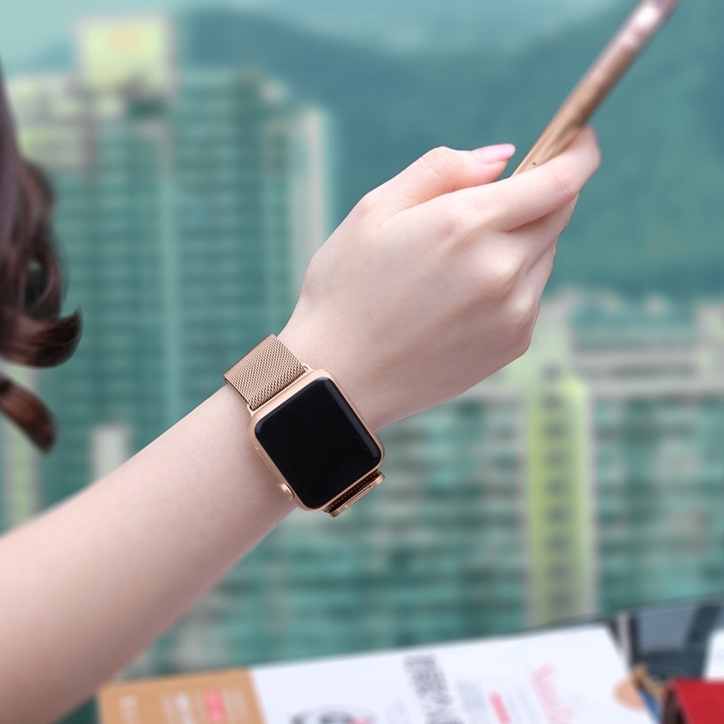 Dây Đeo Apple Watch Thép Không Gỉ, Khóa Nam Châm dành Cho Apple Watch Series 5/4/3/2/1