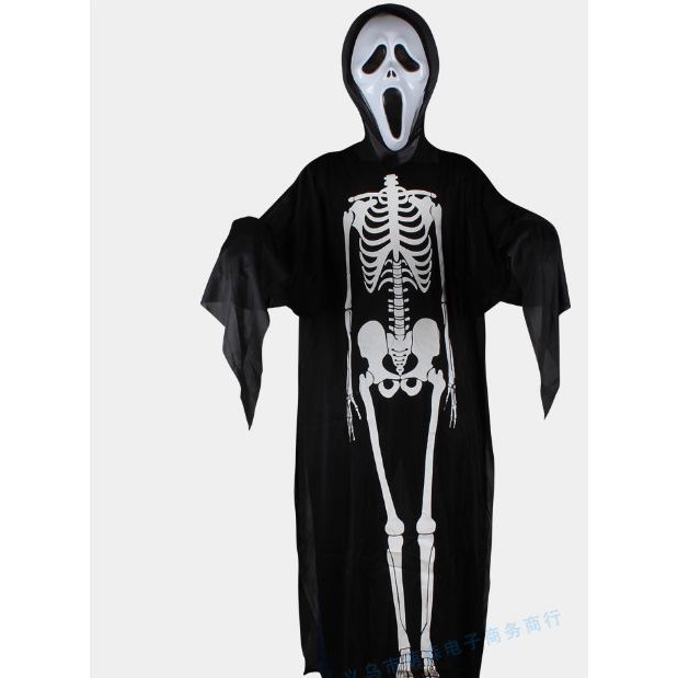 Set hóa trang halloween, set áo choàng bộ xương, áo choàng hóa trang