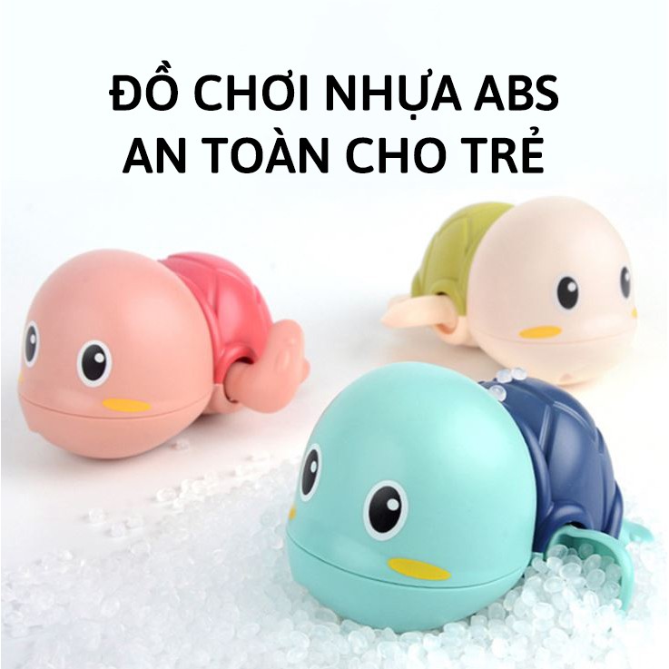 Đồ chơi nhà tắm - Rùa vặn cót biết bơi vui nhộn, dễ thương, nhựa nguyên sinh an toàn