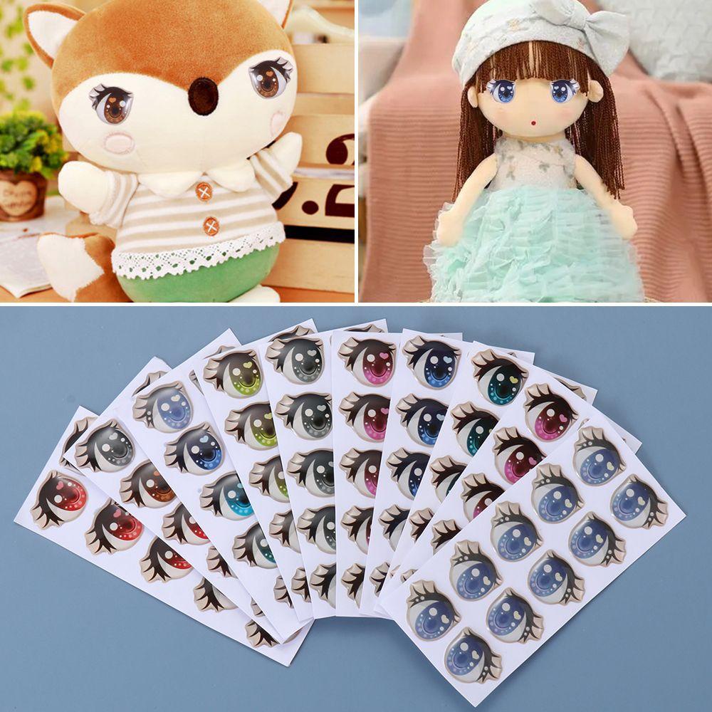 Set 10 Cặp Nhãn Dán Hình Trái Tim Màu Sắc Cầu Vồng