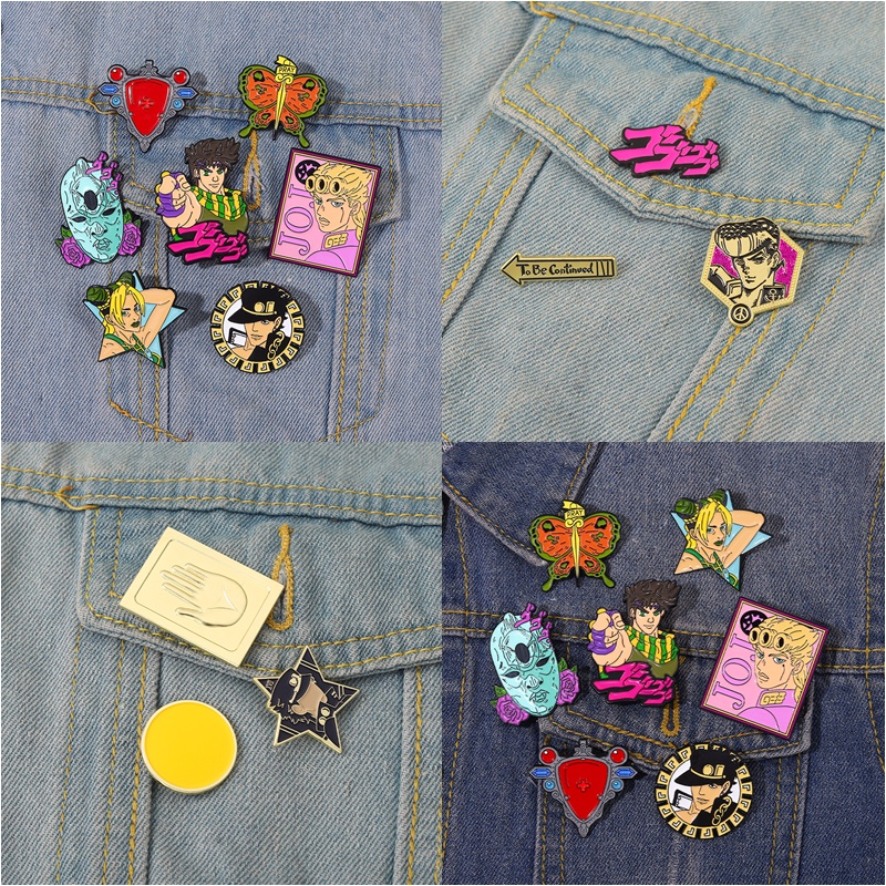 Ghim cài áo QIHE JEWELRY anime jojos bizarre adventure trang trí balo quần áo thích hợp làm quà tặng