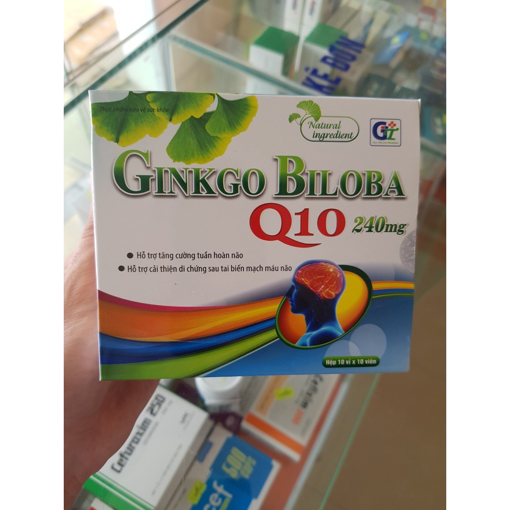 Hoạt huyết dưỡng não Ginkgo Biloba Q10 240mg ( hộp 100 viên )