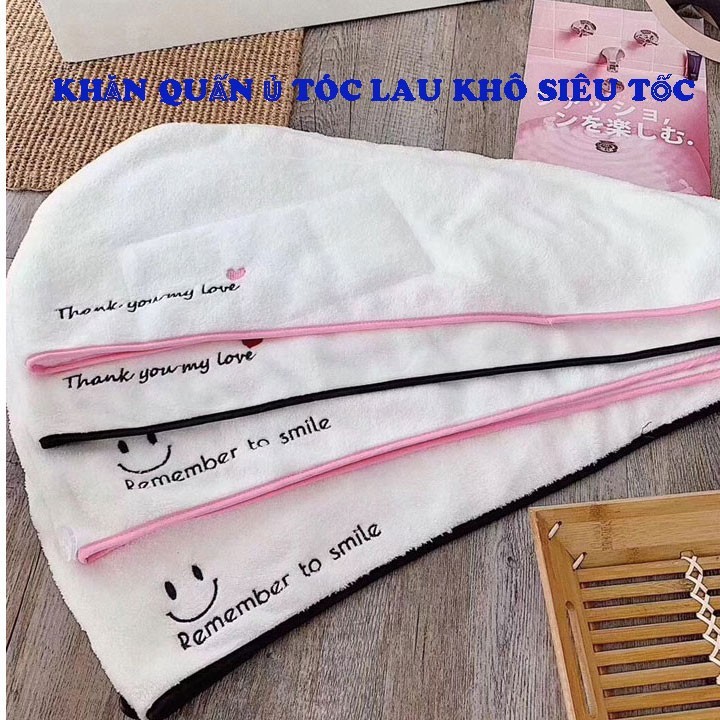 Khăn quấn tóc nhanh khô vải cotton siêu mềm mại, hút nước