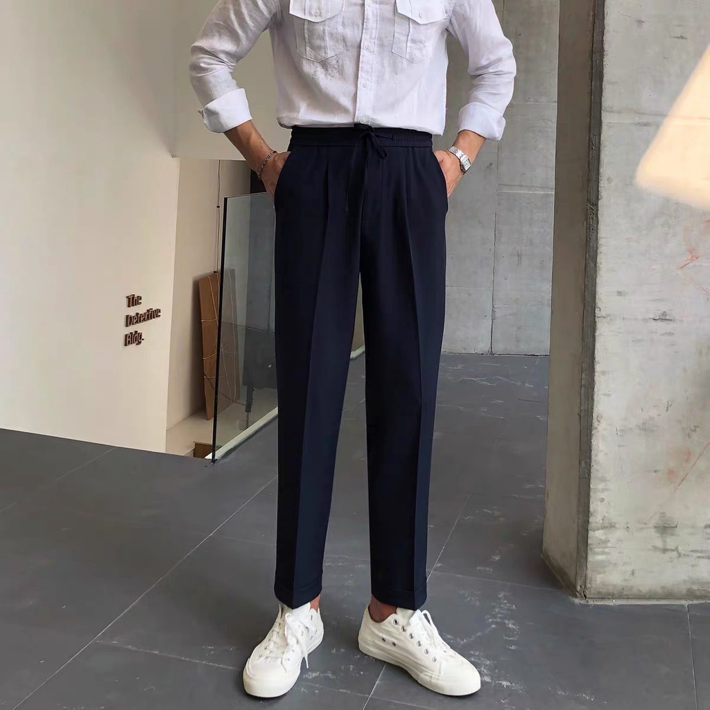 Quần baggy nam cạp chun Menswear vải co giãn, dáng baggy nam trẻ trung thời trang năng động