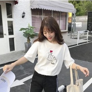 Áo Thun Nữ Tay Lỡ In Hình Bắn Tim Giá Rẻ DLX