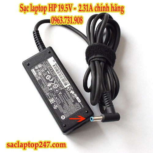 Sạc laptop hp 19.5V 2.31A chân xanh chính hãng