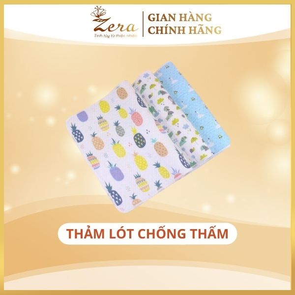 Tấm tót chống thấm cho bé sơ sinh 6 lớp sợi tre Zera 50x70cm