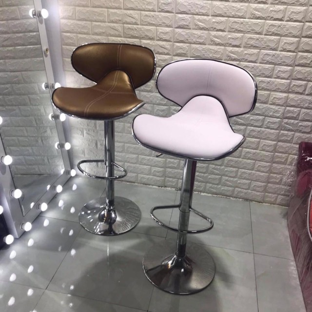 Ghế quầy bar đệm da hình cánh bướm, quầy makup ( bar ốc )