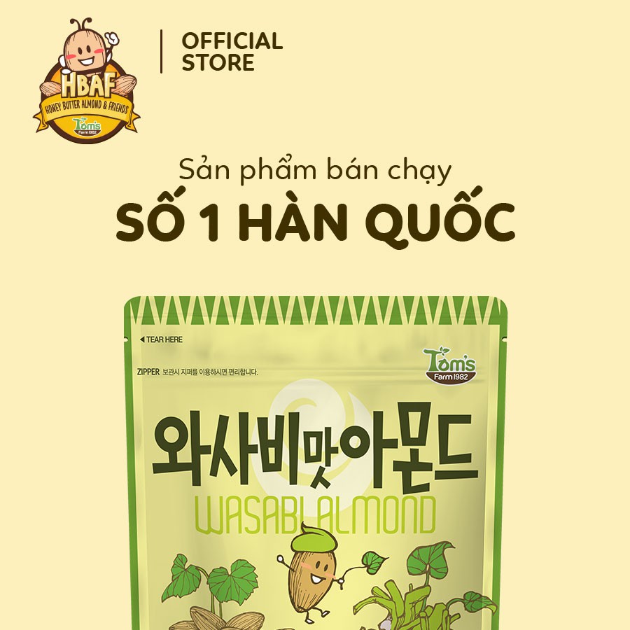 Hạt Hạnh nhân tẩm Wasabi HBAF Hàn Quốc 210g