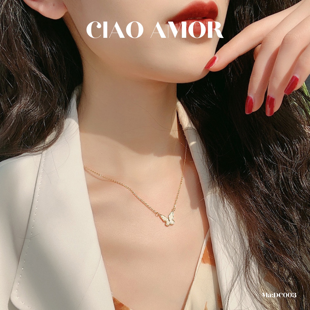 Dây chuyền nữ , Vòng cổ nữ Titan con bướm đơn giản thời trang Hàn Quốc Trang sức Ciao Amor - Mã DC003