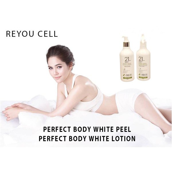 Xịt tẩy tế bào chết, dưỡng trắng toàn thân Reyou-Cell 21 Days Bioscience Formula Perfect Body White Peeling