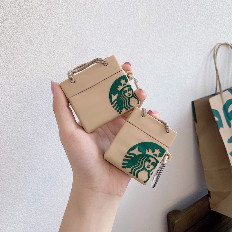 Vỏ Bảo Vệ Hộp Đựng Tai Nghe Airpod 1 2 3 Hình Túi Xách Starbucks 3d Sáng Tạo