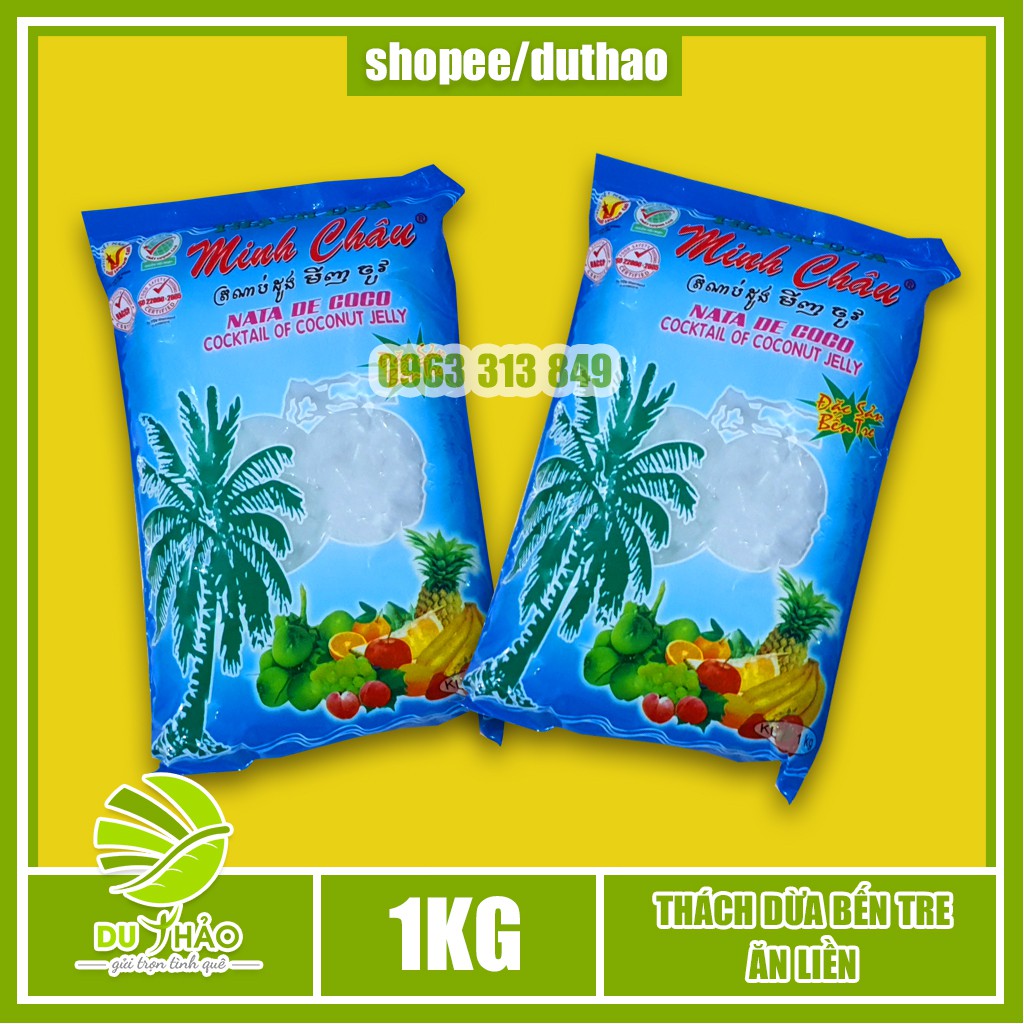 Thạch dừa Bến Tre chính gốc ăn liền thanh mát, thạch dừa xuất khẩu Minh Châu 1KG