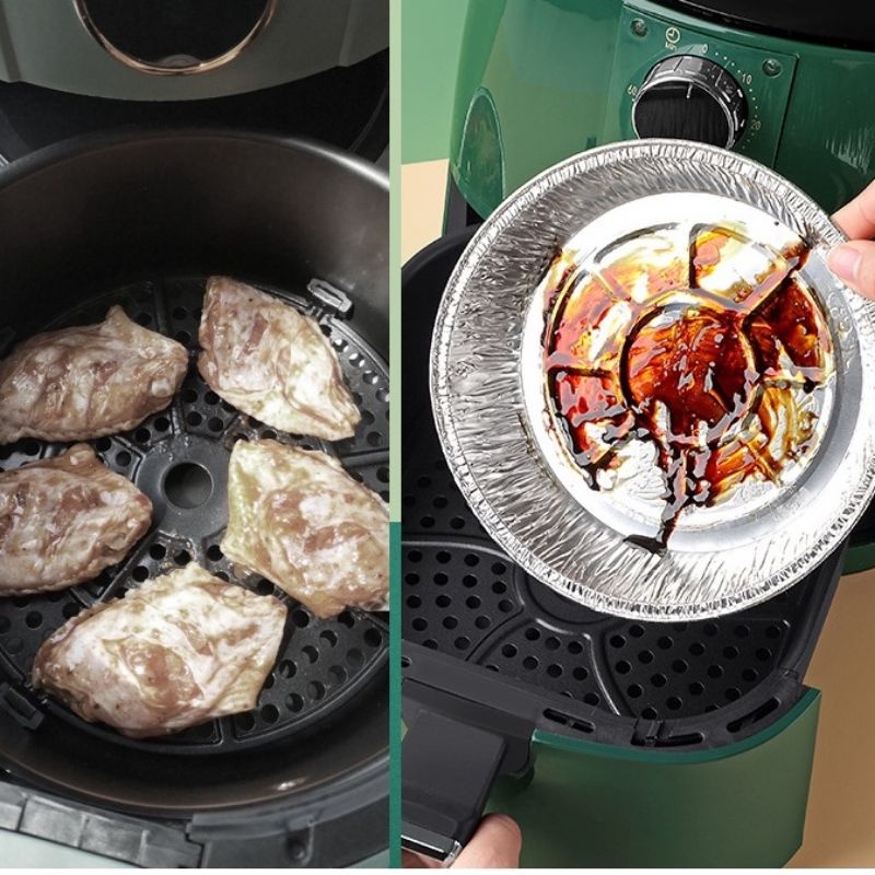 Combo 10 Khay giấy bạc lót nồi chiên không dầu , khuôn giấy bạc lót nồi nướng đa năng- Phukientuiloc.com