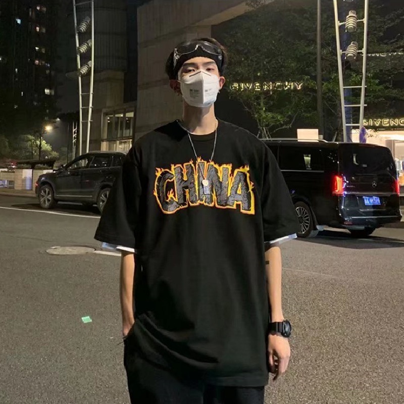 Áo Thun Dáng Rộng In Họa Tiết Hoạt Hình Phong Cách Hip Hop Hàn Quốc Thời Trang Mùa Hè Cho Nam Và Nữ