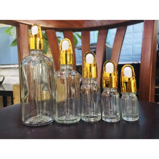 Lọ thủy tinh chiết tinh dầu dạng bóp nhỏ giọt, có nắp giỏ hoa bảo vệ