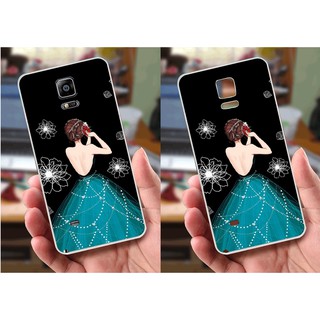 Ốp lưng Samsung Note 4 (dẻo viền trắng trong) - Hình Cô Gái Xinh