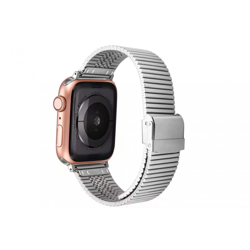 Dây đồng hồ Apple Watch 38mm/ 40mm/ 41mm/ 42mm/ 44mm/ 45mm (chất liệu hợp kim, mắt song song) series 1 đến series 7