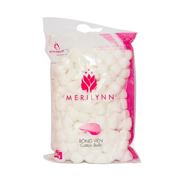 Bông Viên Bông Bạch Tuyết Merilynn 80g, Bông Cắt Miếng 100g