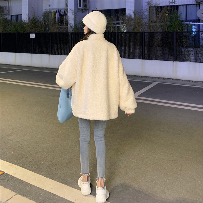 Áo Khoác Lông Thêu Pichi PEONYB Nữ [FREESHIP] Khoát form rộng tay bồng kiểu dáng bánh bèo ấm mùa đông hàn quốc đẹp