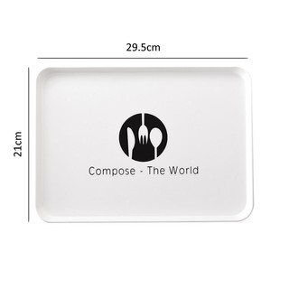 Khay decor, khay nhựa đựng đồ ăn trà bánh hình chữ nhật FAMILY86