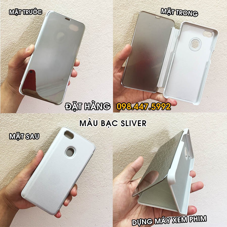 Bao Da Tráng Gương Oppo F7 - Bao Da Nắp Gập, Mặt Trước Sáng Bóng, Mặt Sau Da PU | BigBuy360 - bigbuy360.vn
