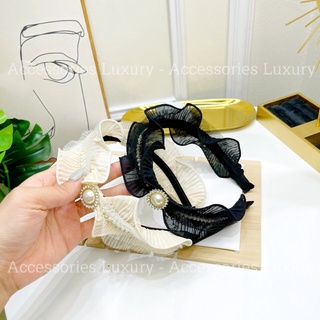 Cài Nơ Ngọc 2 màu trắng - đen