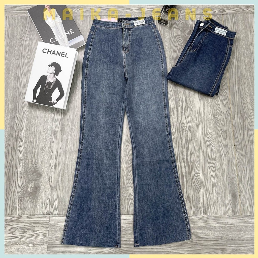 Quân Jean Loe Nữ Lưng Cao Cạp Trơn 2 màu Siêu Tôn Dáng Shop MaiKa Jeans