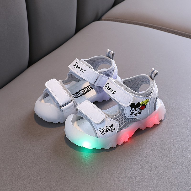 Dép sandal Mickey có đèn LED mã 1118 hàng Quảng Châu cho bé 1 đến 4 tuổi