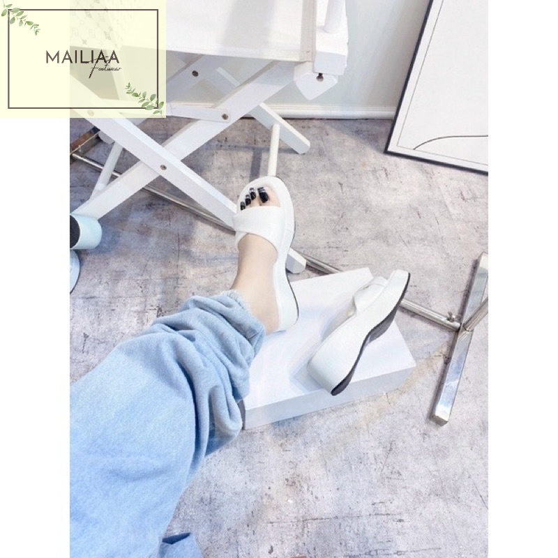 Dép đế xuồng 6 phân MAILIAA quai ngang xoắn mềm đế queena
