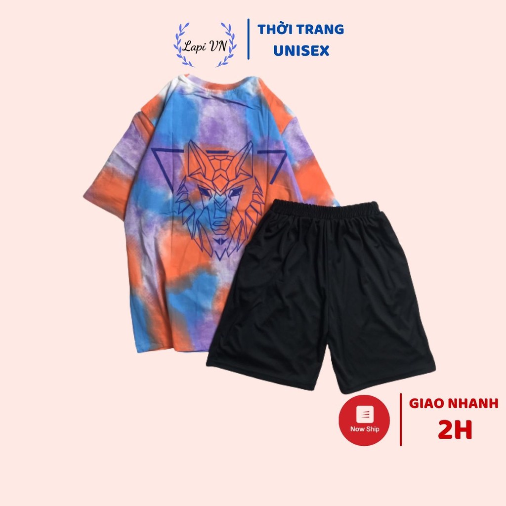 Set Bộ Loang Màu Hades Uniex Tay Lỡ Lapi VN, Đồ Bộ Cartoon, Freesize, Thun Cotton, Nam Nữ Đều Mặc Được