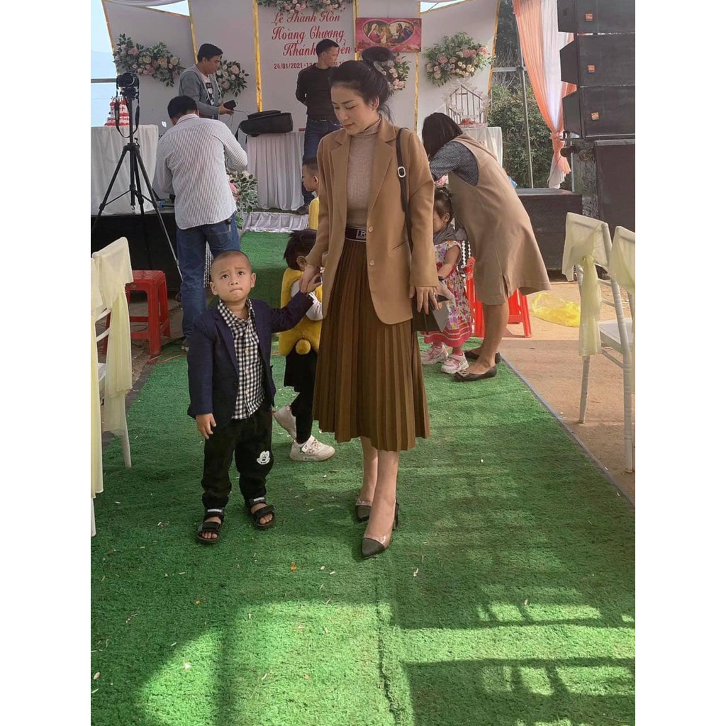 ÁO VEST NỮ-ÁO BLAZER DÁNG TRẺ KHOÁC NGOÀI 1 LỚP MÀU NÂU CÓ SIZE | BigBuy360 - bigbuy360.vn