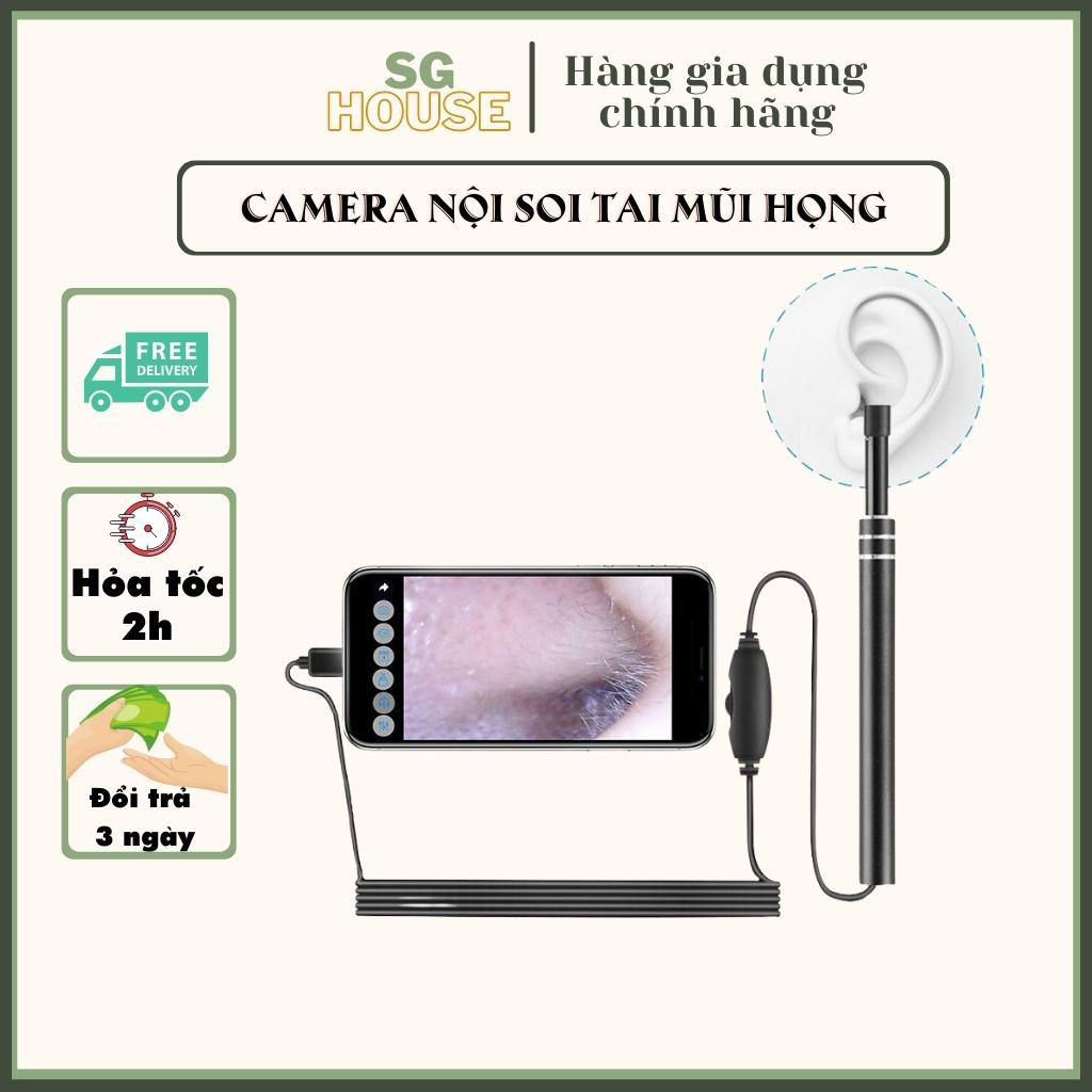 Camera nội soi lấy ráy tai có đèn led, Kèm Đầu Lấy Ráy Tai Cao Cấp, sử dụng cho điện thoại và laptop