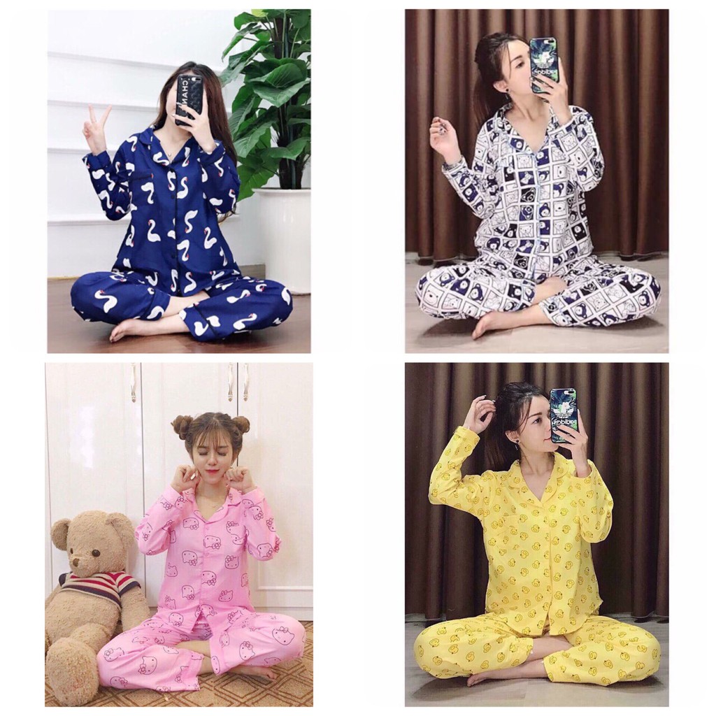[BẢNG MỚI 49 Màu]Bộ Pijama Dài Dài 49 Màu Hot 2018