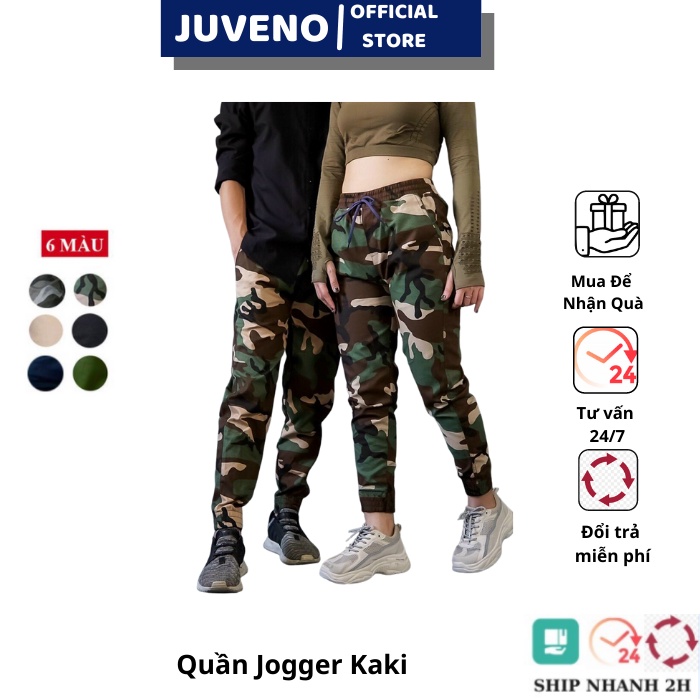 Quần Jogger Rằn Ri JUVENO Mặc Đôi Nam Nữ Cực Đẹp - Phong Cách Trẻ Trung (45-75kg)