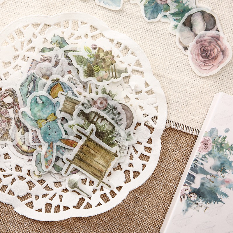 Set 40 Miếng Dán Trang Trí 24 Kiểu Phong Cách Vintage | BigBuy360 - bigbuy360.vn