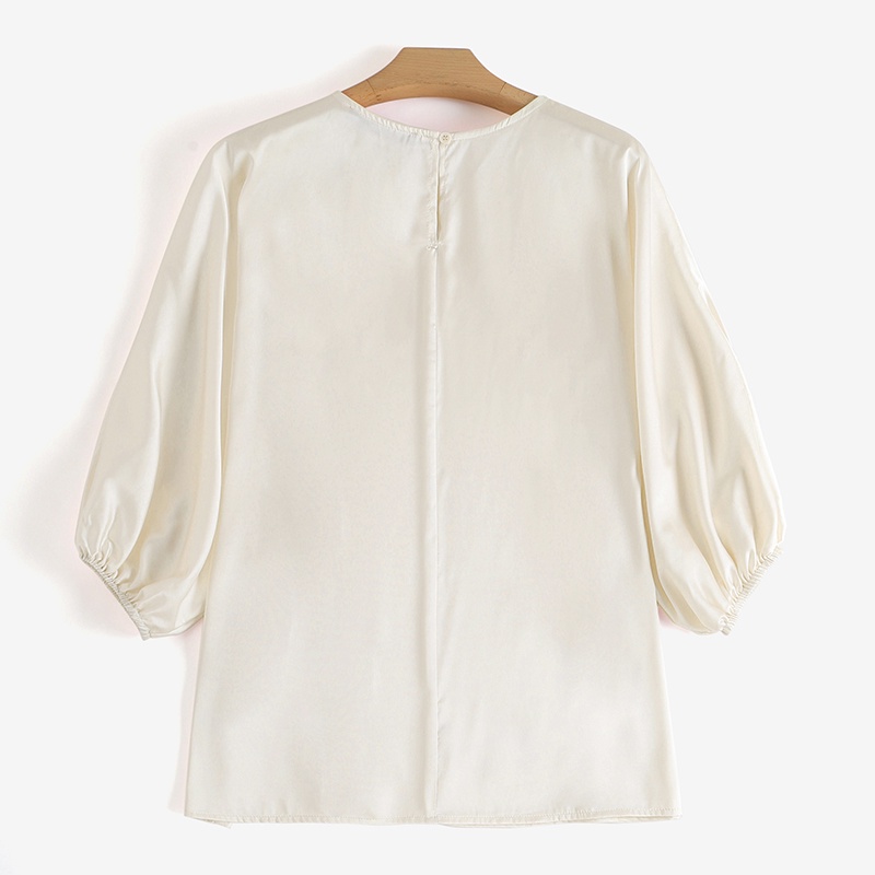 Zanzea Áo Sơ Mi Tay Lửng Vải Satin Màu Trơn Thời Trang Công Sở